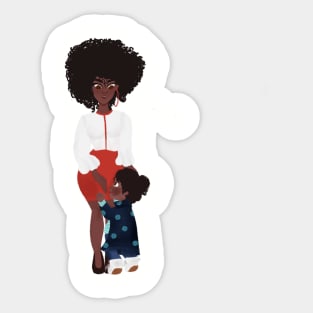 Daughter and Mom Black Women Sticker